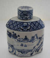 Antique Chinese Blue White Porcelain Tea Caddy