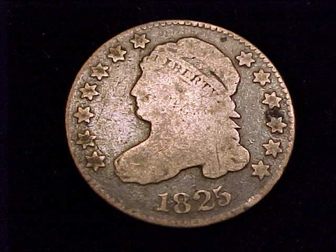 1825 Bust Dime, Good Grade.  A nice early date Large Sized Bust Dime Cover