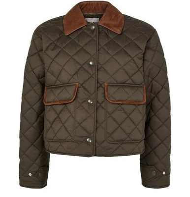 MIU MIU охоты выстеганная Militare коричневый полиэстер куртка новый и подлинный - Изображение 1 из 2