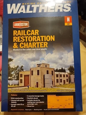 N Scale WALTHERS CORNERSTONE RAILCAR RESTORATION & CHARTER # 933-3825 - NIP - Image 1 of 4