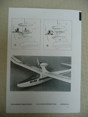 Stückliste + Bohrschablone  Motoraufsatz HI-FLY/AMIGO - Bild 1 von 3