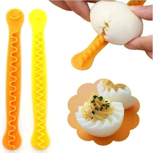 2PCS Fancy Cooked Egg Cutter – Cute Eggshell Shape & Flower Shaper - Picture 1 of 7