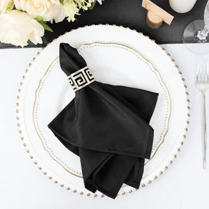 25 pcs Black Polyester 17x17" TABLE NAPKINS Wedding Party Kitchen Linens SALE - Picture 1 of 8