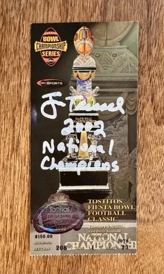 Jim Tressel Signed Ohio State 2003 Fiesta Bowl Ticket Stub 2002 National Champs - Image 1 of 4