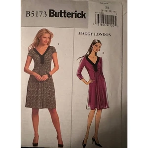 Vestido Butterick Pattern B5173 Maggy London 8 10 12 14 SIN CORTAR - Imagen 1 de 3