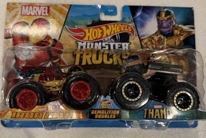 Hot Wheels Monster Trucks Demolition Doubles: MARVEL IRON MAN & THANOS  - Picture 1 of 1