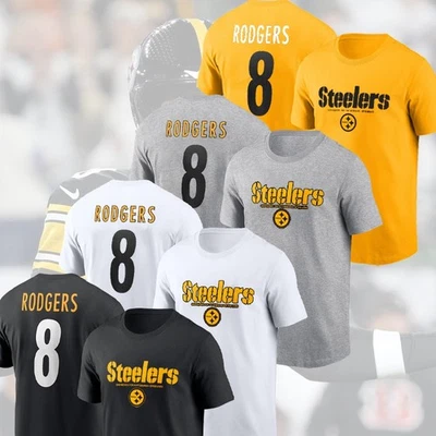 🔥¡MEJOR ELECCIÓN! Nombre y número del jugador Aaron Rodgers #8 Pittsburgh Sideline Foto 1 de 4