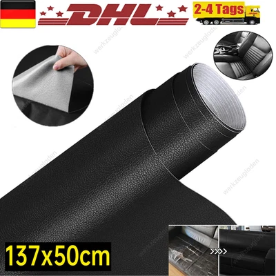 Selbstklebend Patch 137x50cm Lederreparatur Kunstleder Flicken Schwarz 1/2Stk. - Bild 1 von 4