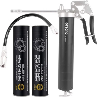 EINHAND FETTPRESSE HANDFETTPRESSE + SCHLAUCH + 2x 400g MANNOL MEHRZWECKFETT MP2 - Bild 1 von 4