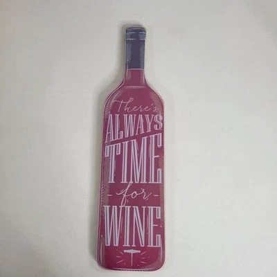 Wine Bottle Wood Wall Plaque 16" Rustic Home Decor 312 Market New with Hanger - Image 1 of 4