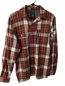 Wrangler ATG Hombres Abotonado Borgoña Cuadros Todo Terreno Equipo Caza Exterior Mediano - Imagen 1 de 10