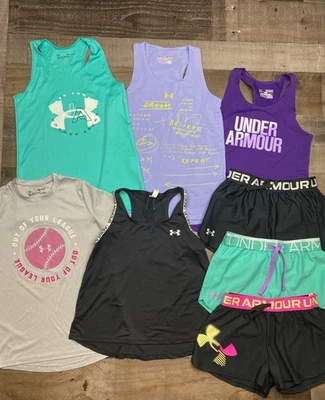 Under Armour Girls Lot of 8 Size Medium Tank Top T Shirt Shorts Spring/Summer - Image 1 of 4