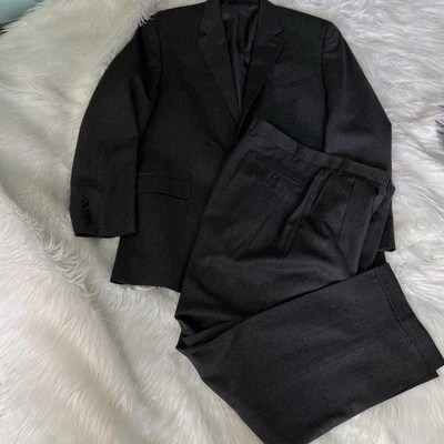 Chaps Pant Suit Men’s Gray 100% Wool Size 44L  Pants 38x32 Cuffed Professional - Image 1 of 4
