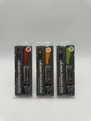Pilot Parallel fountain pen - set of 3 - different nib widths.        L4 - Image 1 of 4