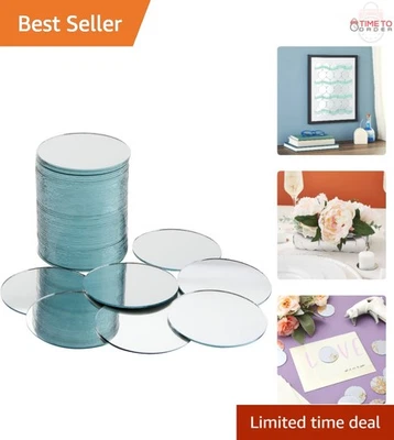 Espejos artesanales a granel mini azulejos de vidrio paquete de 60 mosaico redondo de 2 pulgadas decoración hágalo usted mismo Foto 1 de 4