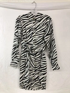 Neu mit Etikett Michael Kors knielanges Damenkleid Zebramuster schwarz & weiß Größe S - Bild 1 von 10