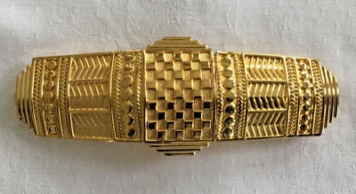 Hebilla de cinturón Dotty Smith de colección 6" de ancho de dos piezas entrelazadas tono dorado Foto 1 de 4