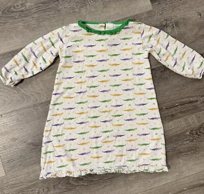 Camisón La Luna Mardi Gras Niñas Talla 5 Manga Larga $50 Nuevo Volantes Algodón Pima Foto 1 de 4