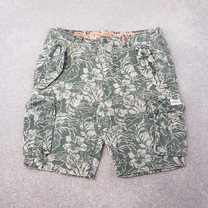 Superdry Mens Shorts XL Green Floral Camo Core Heavy Cargo Utility Military - Picture 1 of 9