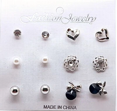 MULTI PACK OF EARRINGS 6 PAIRS STUD VINTAGE STYLE FASHION JEWELRY EARRINGS #10 - Image 1 of 2