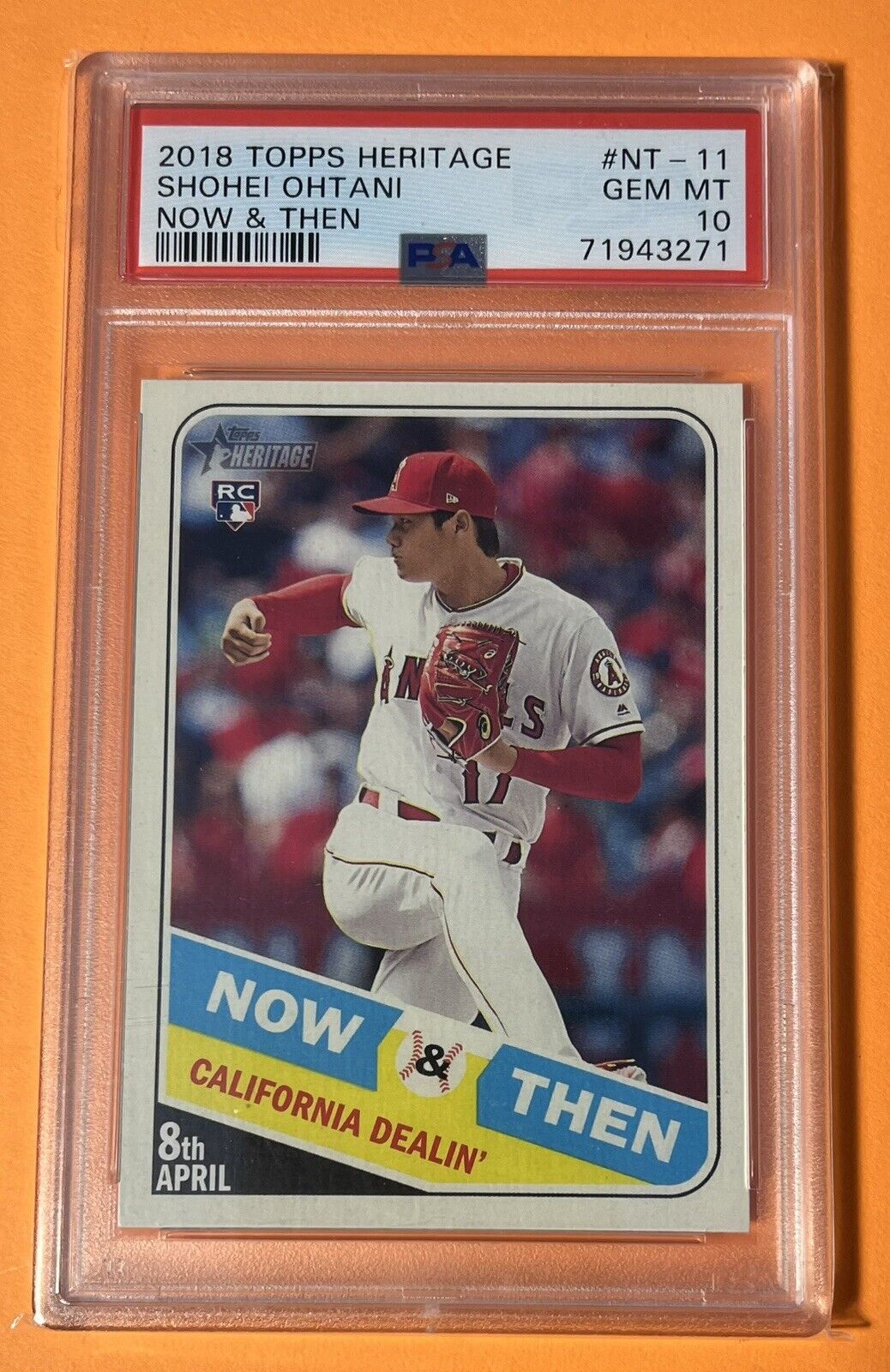 2018 Topps Heritage SHOHEI OHTANI RC PSA 10 Rookie Now & Then Angel 1st HomeWin