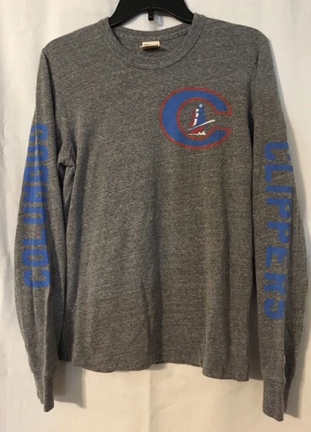 Homage Of Columbus Ohio Clippers Gray Long Sleeve Old C Logo T-Shirt Small Cover