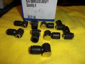 (9) 8mm Tube x 1/8" Male BSPP Nylon Body Brass Push-to-Connect Banjo Fitting - Picture 1 of 1