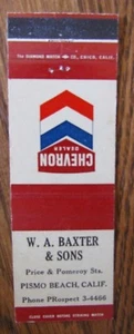 CHEVRON GAS STATION: W. A. BAXTER (PISMO BEACH, CALIFORNIA) -K5 - Picture 1 of 1