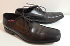 M&S Mens Work Dress Shoes Size 7.5 Dark Brown Leather Autograph Derby Square Toe