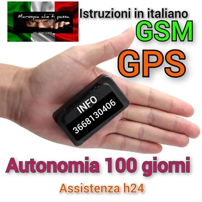 RILEVATORE GPS NAVIGATORE PORTATILE MICROSPIA GSM AMBIENTALE AUTO MOTO PERSONE - Immagine 1 di 3