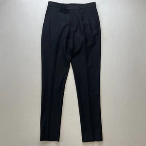 Banana Republic 28x32 Black Hopsack 809141 Wool Tailored Slim Suit Dress Pants - Picture 1 of 9