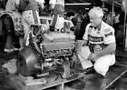 Legendary Nascar Driver & Racecar Owner Junior Johnson Works On 1985 OLD PHOTO 1