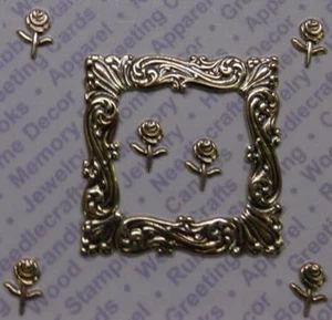 Marco chapado en oro 93016 con mini fornituras de rosa/tarjeta ampolla x 4 - Imagen 1 de 1