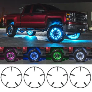 LEDGlow 2pc 15-1/2" & 2pc 17" Combo Million Color LED Wheel Ring Light Kit - Bild 1 von 8