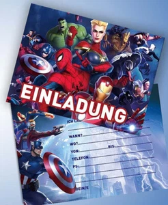 12 Einladungskarten & 12 Umschläge für Geburtstag The Avengers ( 65 ) - Bild 1 von 4