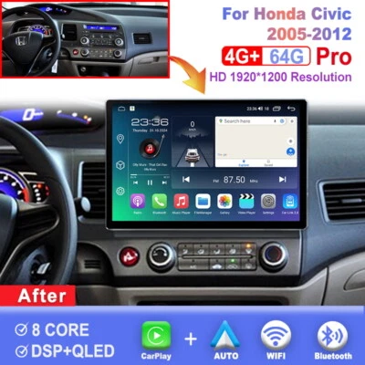 13.1 inch For Honda Civic 2005-2012 Car Radio Carplay Android Multimedia Player - Image 1 of 4