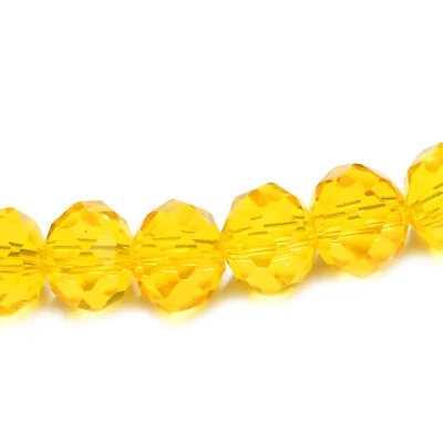 Glasperlen facettiert geschliffen Rondell 8x6 mm orange 68 Perlen Spacer - Bild 1 von 4