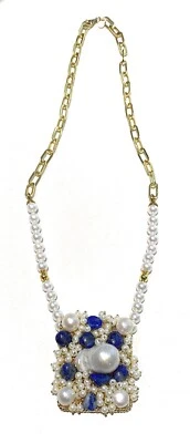 Collana Choker Perle di Maiorca Lapislazzuli -Artigianalità Italiana pezzo unico - Immagine 1 di 4