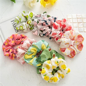 Sweet Scrunchies Fruit Print Hair Ties Ponytail Hair Ring Ties Rope Accessories - Picture 1 of 22