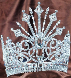 Luxurious Miss Pageant 7" Tiara Crown Austrian Rhinestone Wedding Party Costumes - Bild 1 von 8