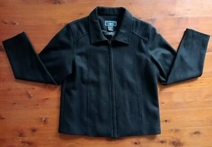 Great Southern Clothing Company Jacket Womens M Blazer Zip Short  Wool Black - Imagen 1 de 12