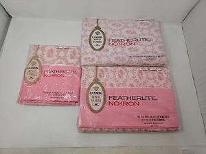 Cannon Royal Family PINK Cameo Rose Flat Fitted Sheet Set 54x76 New And Pillow - Picture 1 of 5