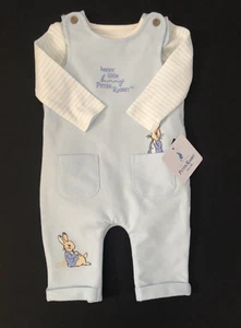 Baby Boys Peter Rabbit Blue dungarees Set 6/9 Months - Picture 1 of 4