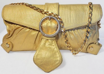 Bolso clutch vintage Dolce & Gabbana D&G Italia años 90 cuero dorado Foto 1 de 4