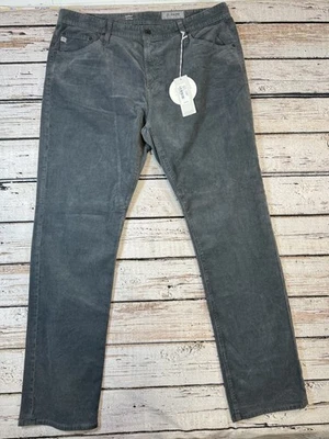 AG Adriano Goldschmied Everett Gray CORDUROY SLIM STRAIGHT LEG 38R NWT - Image 1 of 4