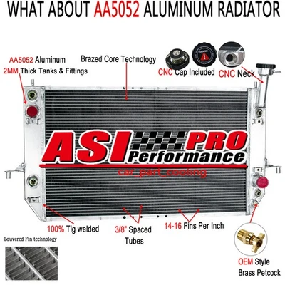 Fit 1996-2005 Chevy Astro/ GMC Safari LS LT SL 4.3L V6 3-Row Aluminum Radiator - Изображение 1 из 4