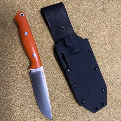 Bark River Fox River Ext-1 CPM-Magnacut! Orange Custom Kydex/ Leather Sheath - Image 1 of 4