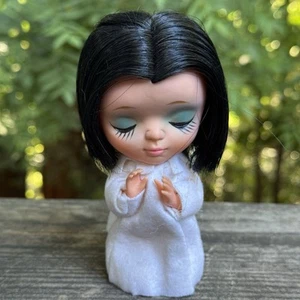 Muñeca Ángel Orador Kamar Vintage Años 60 Ojos Grandes Navidad Adorno 5" Japón - Imagen 1 de 8