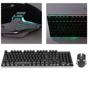 Rgb Keyboard Mouse Combo Led Backlit Rechargeable 2000Mah Battery 7D 3200D AM - Picture 1 of 24
