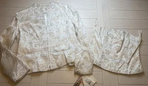 NWT Vintage Jessica McClintock Corset W/ Zip Front Jacket. Ivory, Gold Floral,10 - Picture 1 of 13